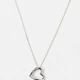 S+G Necklace Silver Hanging Heart