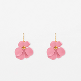 S+G Earrings Flower Petal Flamingo Pink With Hook